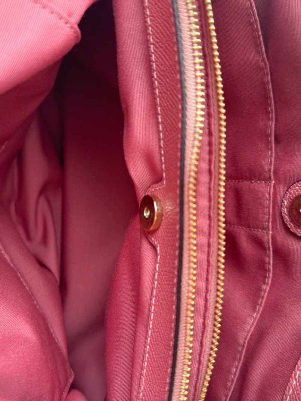 Coach Casey Tote Crossgrain Leather Gold Hardware Mauve Old Rose Pre-owned - Picture 10 of 13